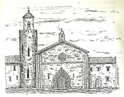 Recreación de Santa María de la Mola de Peñarroya (Dibujo de Desideri Lombarte)